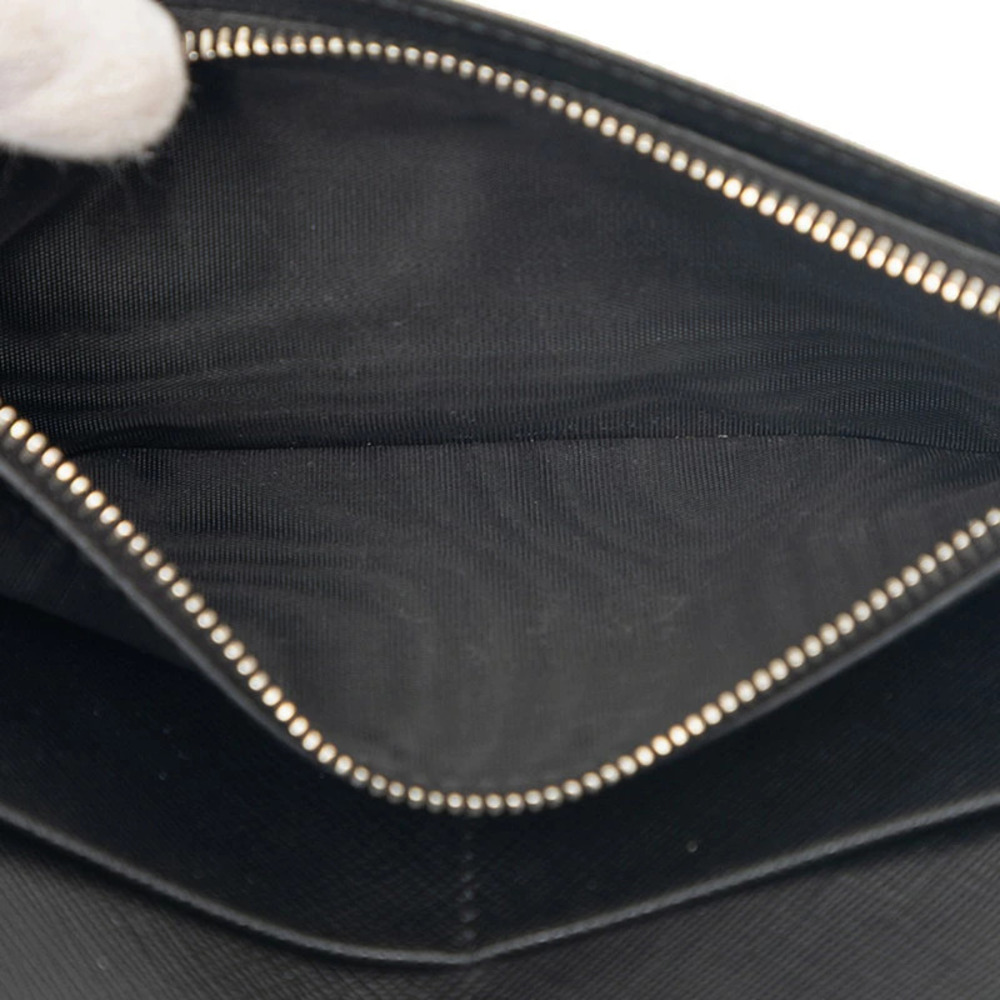 Prada Saffiano Bi fold Long Wallet Black Leather - Picture 5 of 6